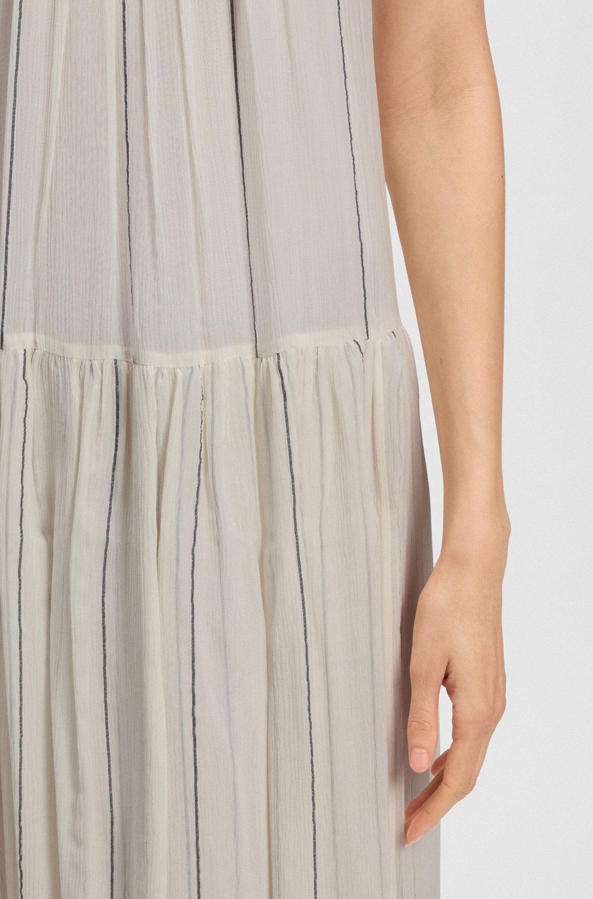 BOSS - Tiered striped dress with silk - Patterned Product Image