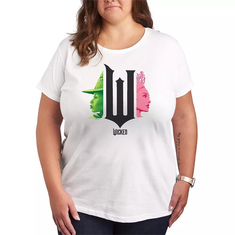 Plus Size Wicked Elphaba & Glinda Graphic Tee, Womens Product Image