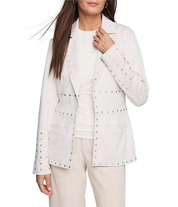 NIC + ZOE Statement Studded Notch Collar Long Sleeve Blazer Product Image