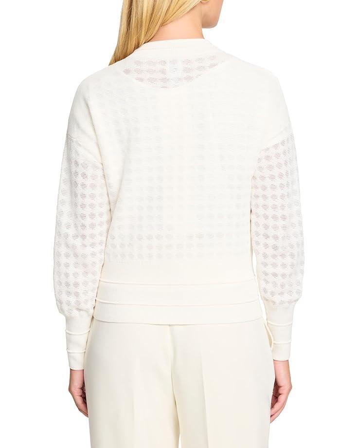 Knit Eyelet Split Neck Top Product Image