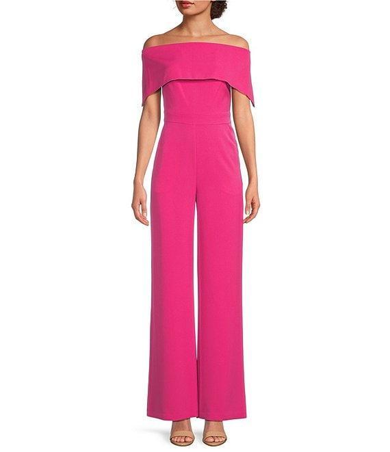 Vince Camuto Off-The-Shoulder Sleeveless Straight Leg Jumpsuit Product Image