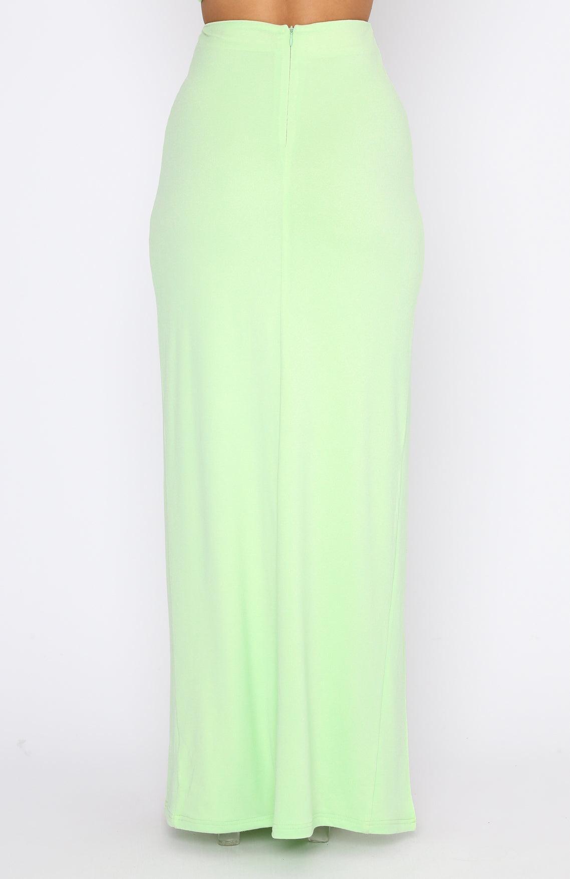 Read My Mind Maxi Skirt Lime Product Image