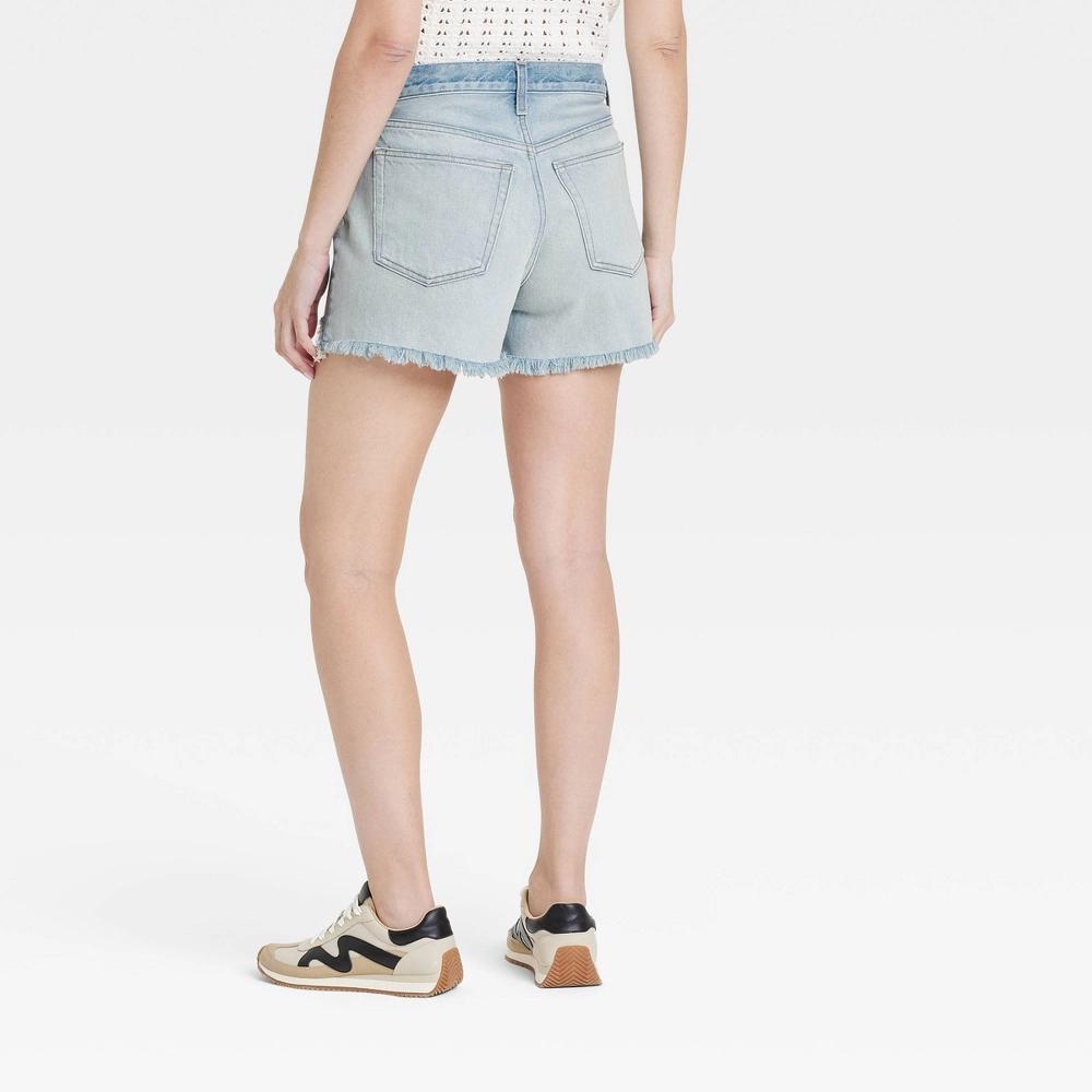 Women's Mid-Rise 90's Baggy Shorts - Universal Thread™ Light Wash 14: Heavyweight, Relaxed Fit, Frayed Hem Product Image