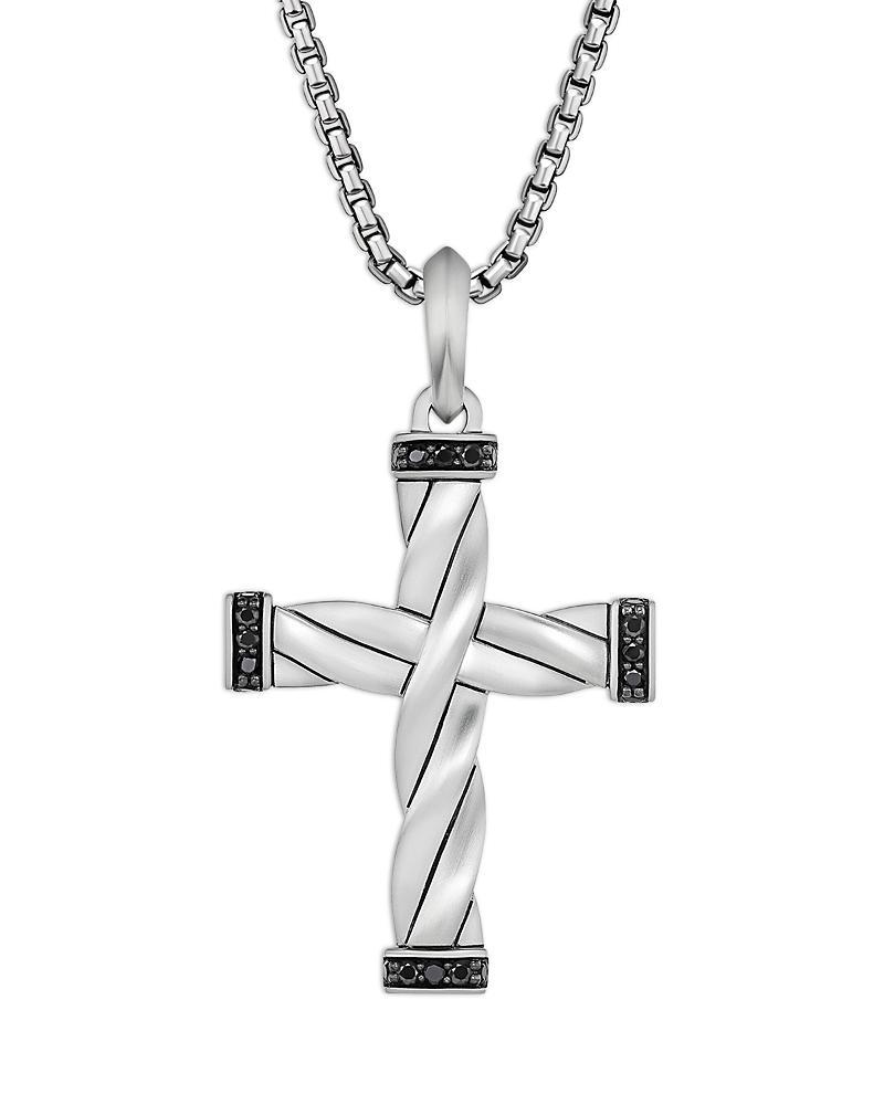 Mens DY Helios Cross Pendant in Sterling Silver Product Image