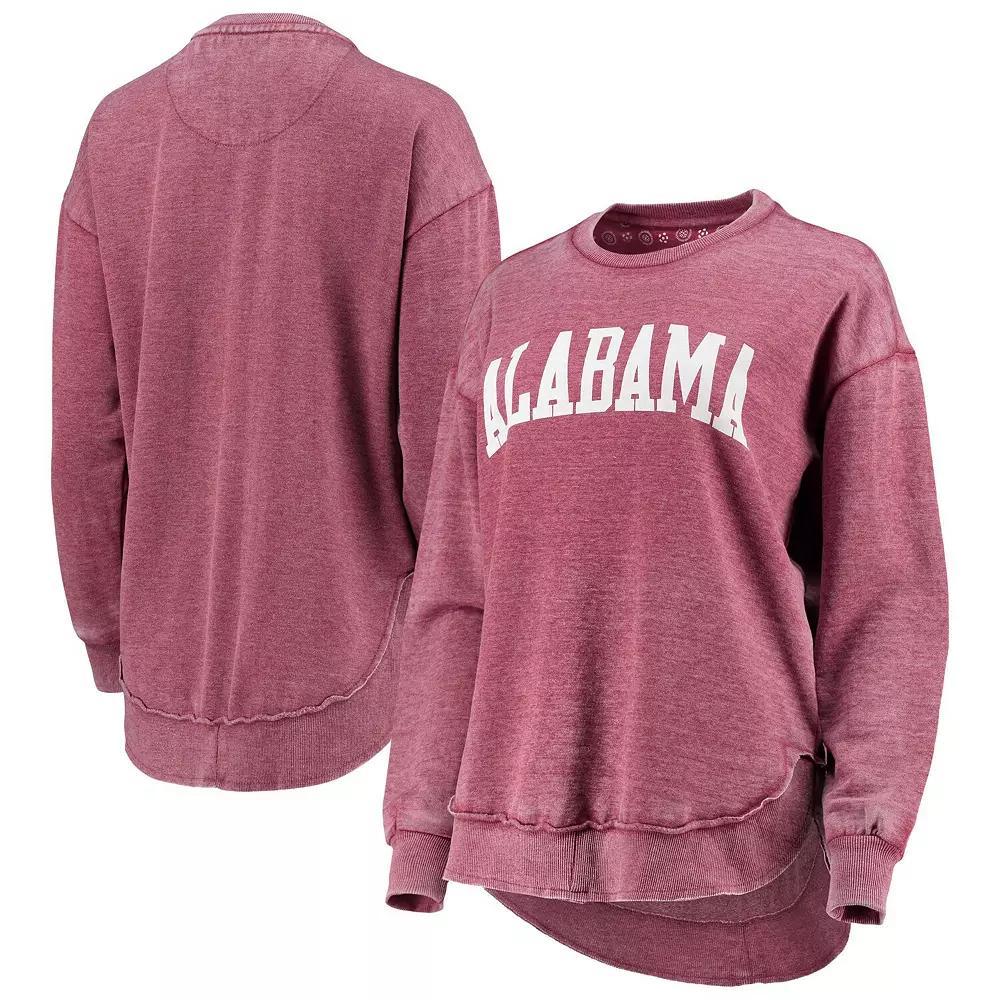 Women's Pressbox Crimson Alabama Crimson Tide Vintage Wash Pullover Sweatshirt, Size: Large, Red Product Image