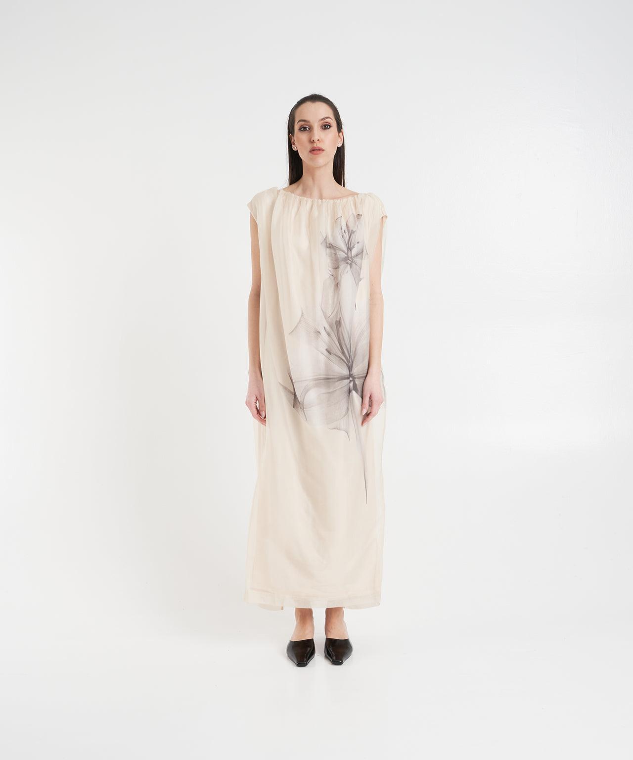Off-shoulder silk dress 'Veronika' Product Image