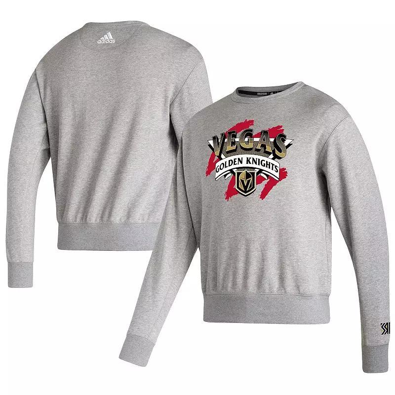 Men's adidas Gray Vegas Golden Knights Reverse Retro 2.0 Vintage Pullover Sweatshirt, Size: Small, Lvk Grey Product Image