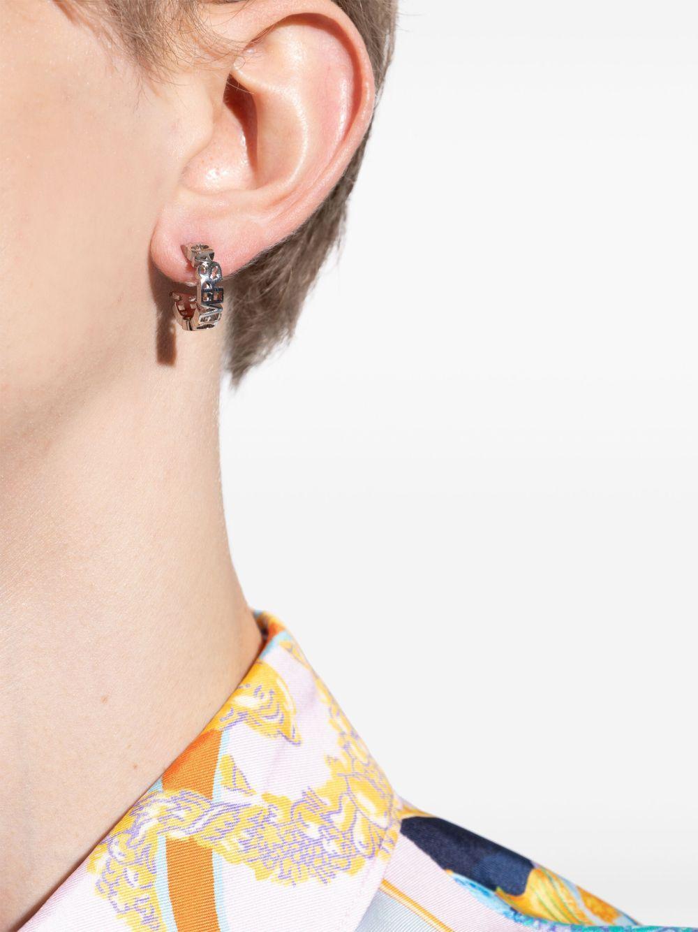 logo-lettering hoop earrings Product Image