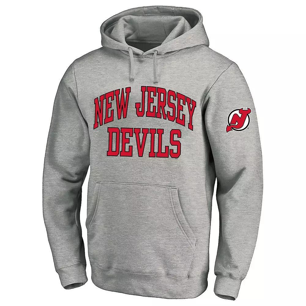 Men's Fanatics Heather Gray New Jersey Devils Big & Tall Fleece Pullover Hoodie, Size: 3XB, Nhl Grey Product Image