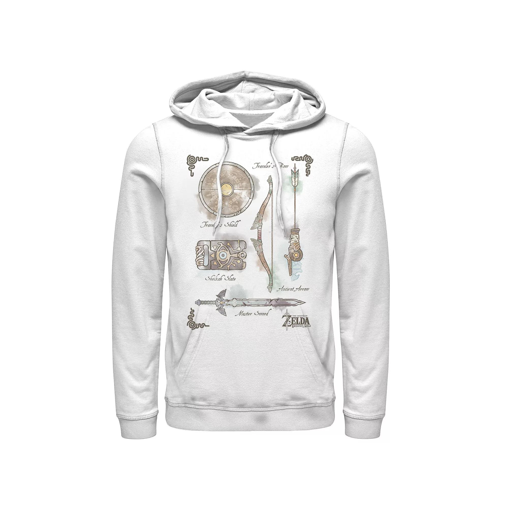 Men's Nintendo Zelda Breath Of The Wild Bow Master Hoodie, Size: Medium, White Product Image