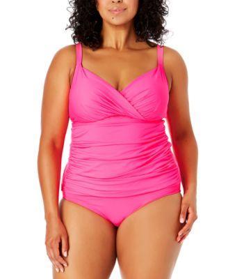 Plus Size Live In Color Underwire Triangle Tankini Top Product Image