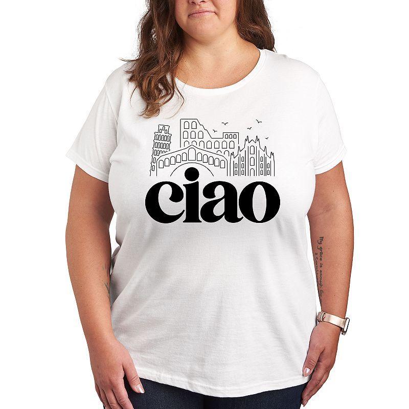 Plus Size Ciao Italy Landmarks Graphic Tee, Womens Product Image