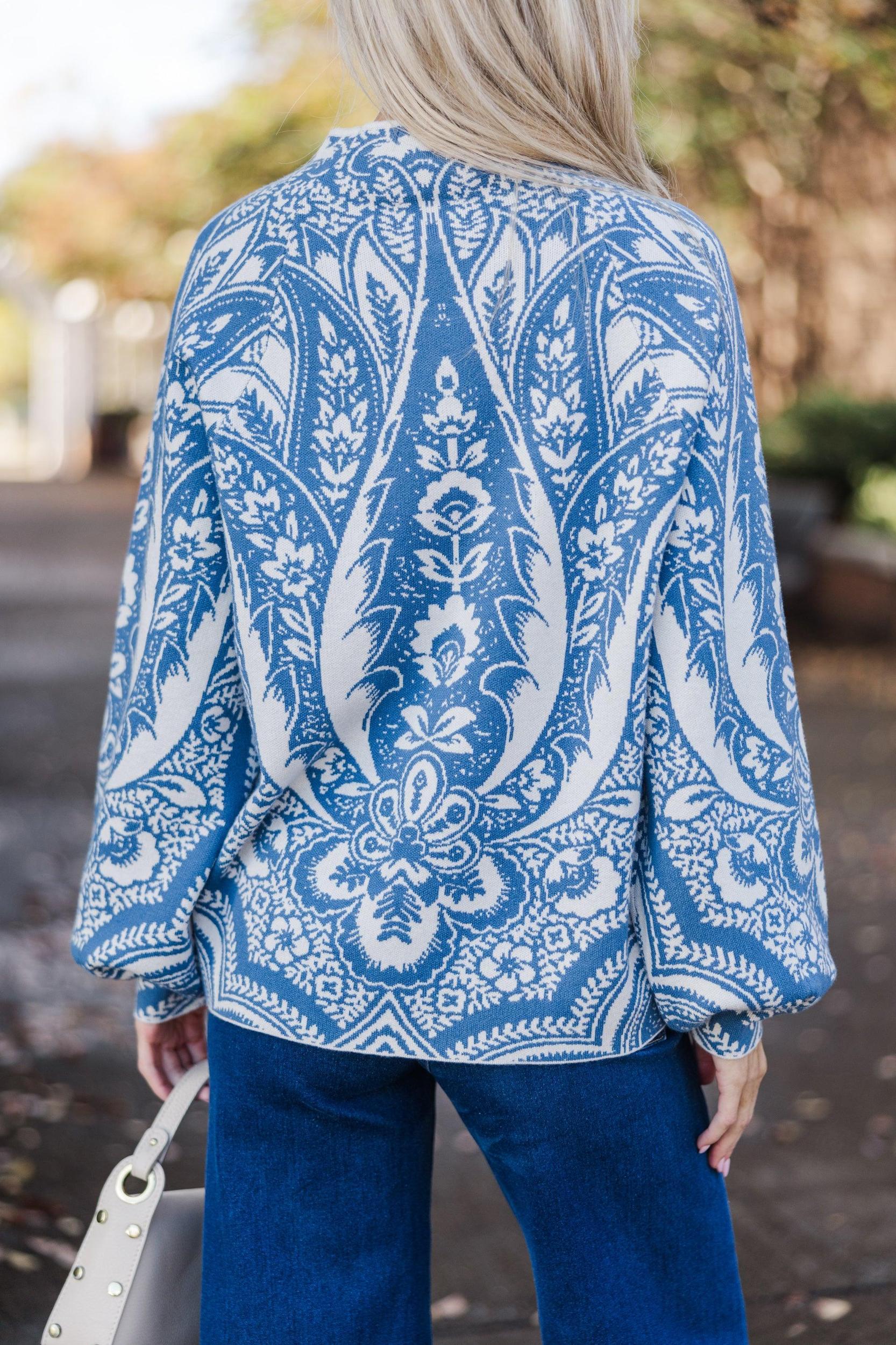 On The Way Out Cream White Floral Sweater Female Product Image
