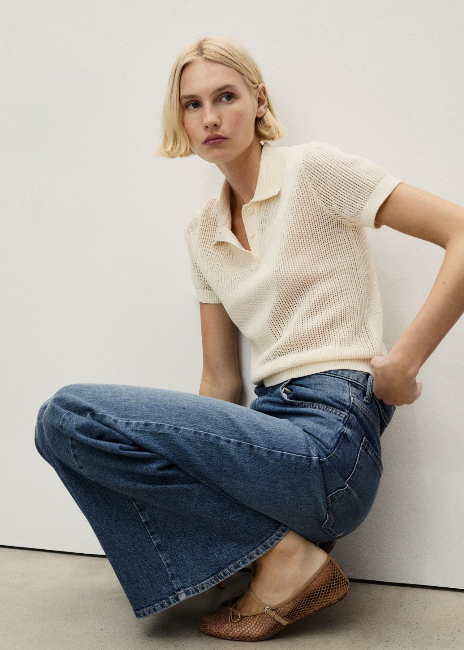 High-rise wideleg jeans - Women | MANGO USA Product Image