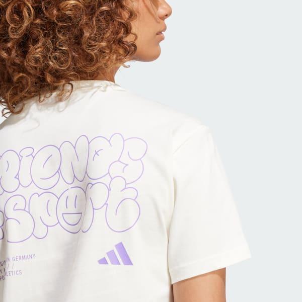 adidas Lounge Verbiage Graphic Tee Wonder Silver 2XL Womens Product Image