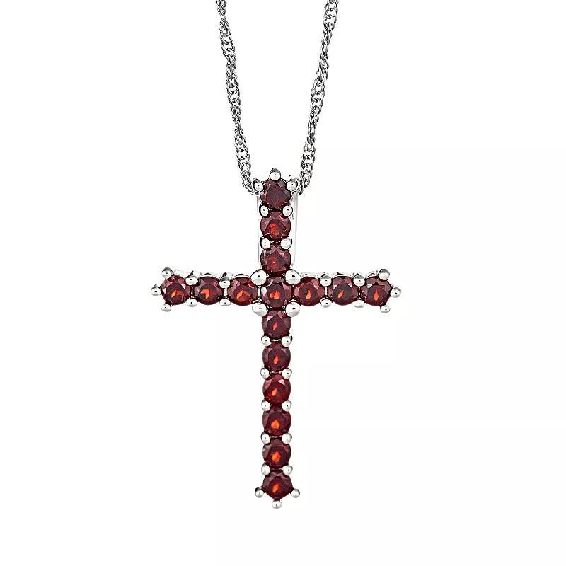 Celebration Gems Sterling Silver Citrine Cross Pendant, Women's, Size: 18", Orange Product Image
