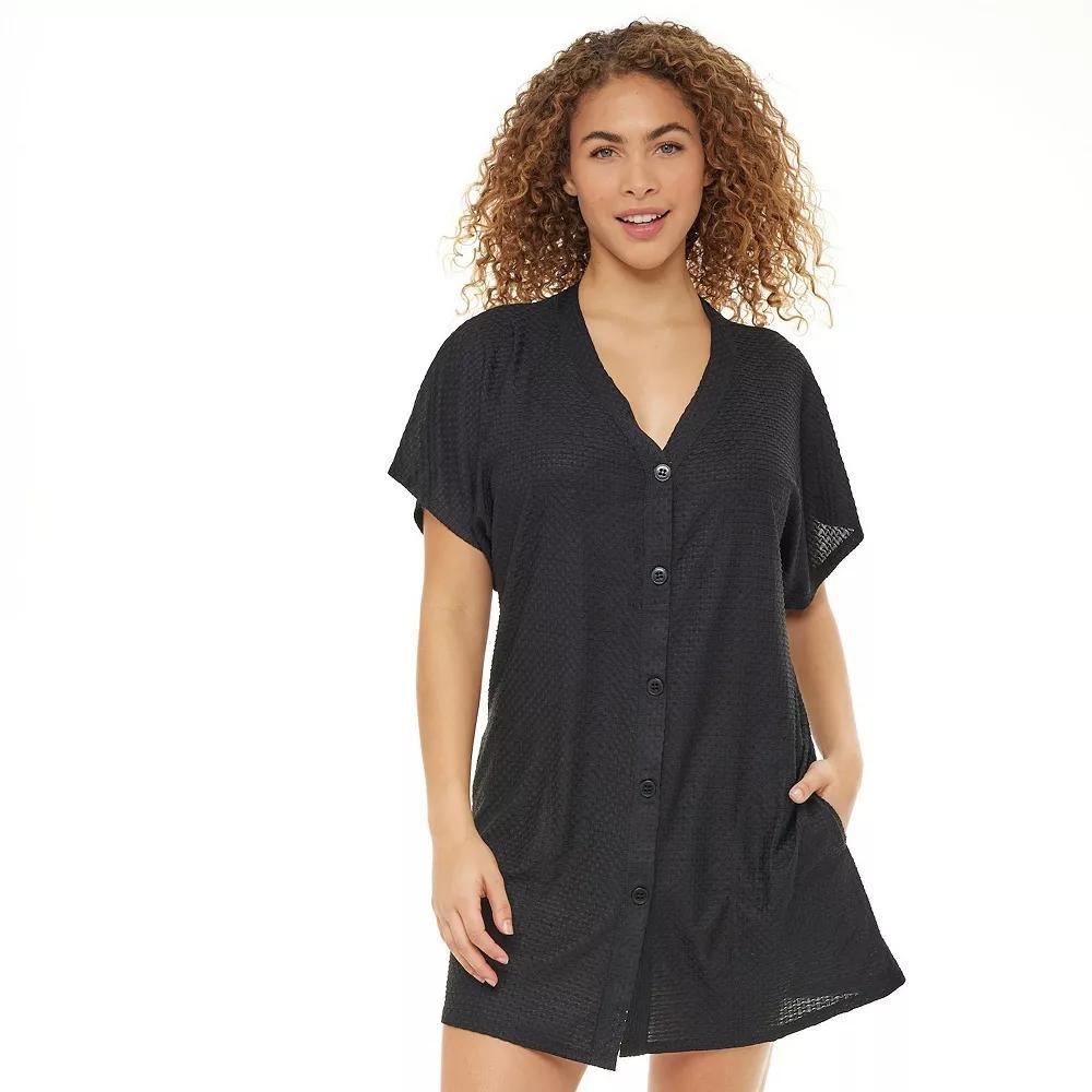 Women's Jordan Taylor Waffle-Weave Swim Cover-Up, Size: Large, White Product Image