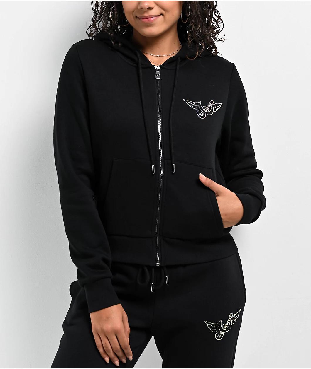 True Religion Crystal Black Zip Hoodie Product Image