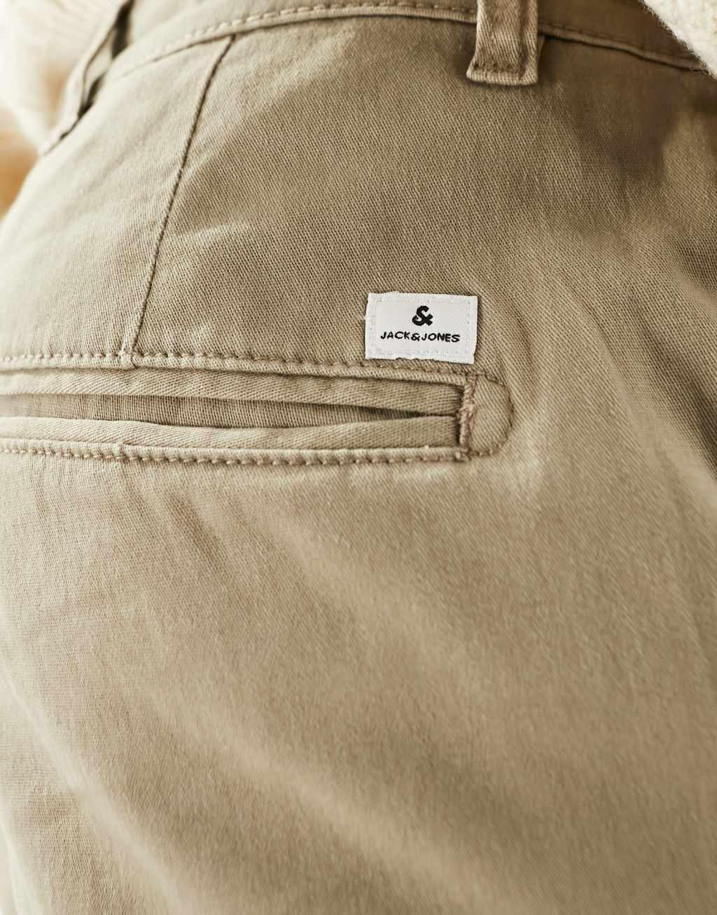 Jack & Jones Intelligence slim fit chinos in sand  Product Image