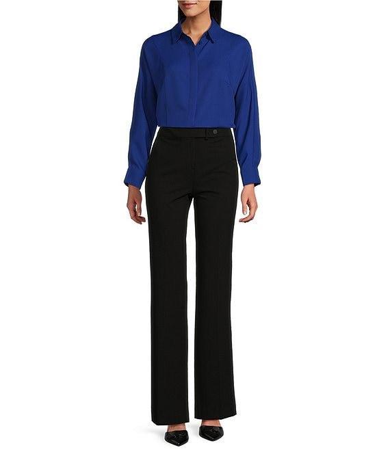 Investments Dolman Long Sleeve Button Front Point Collar Blouse Product Image