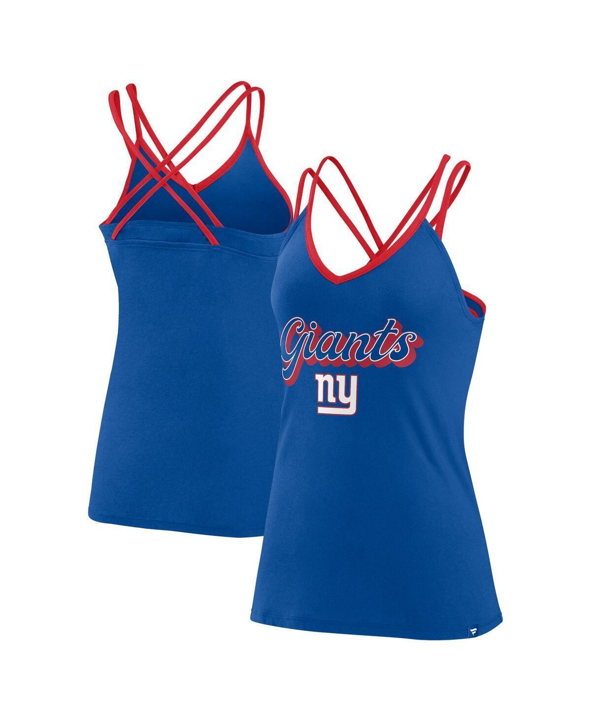 Women's Fanatics Royal New York Giants Go For It Strappy Crossback Tank Top, Size: 2XL, Blue Product Image