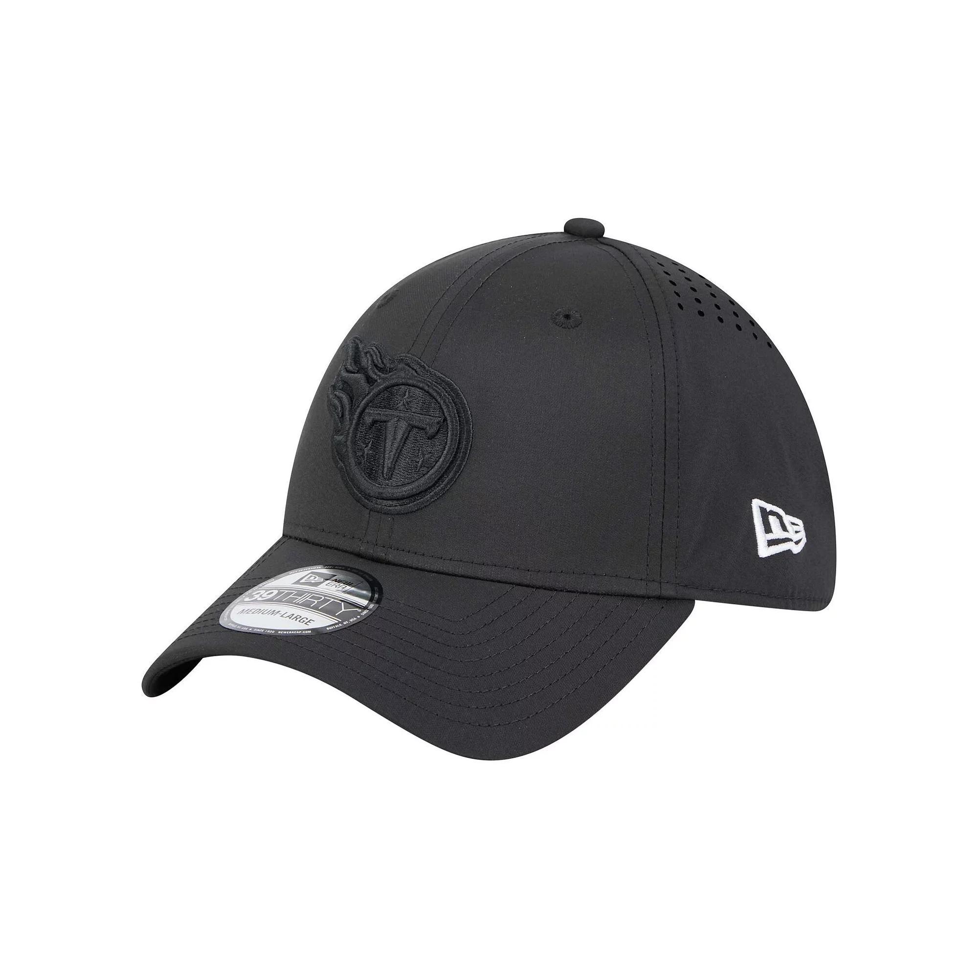 Men's New Era Black Tennessee Titans Hydro 39THIRTY Flex Hat, Size: Small/Medium Product Image