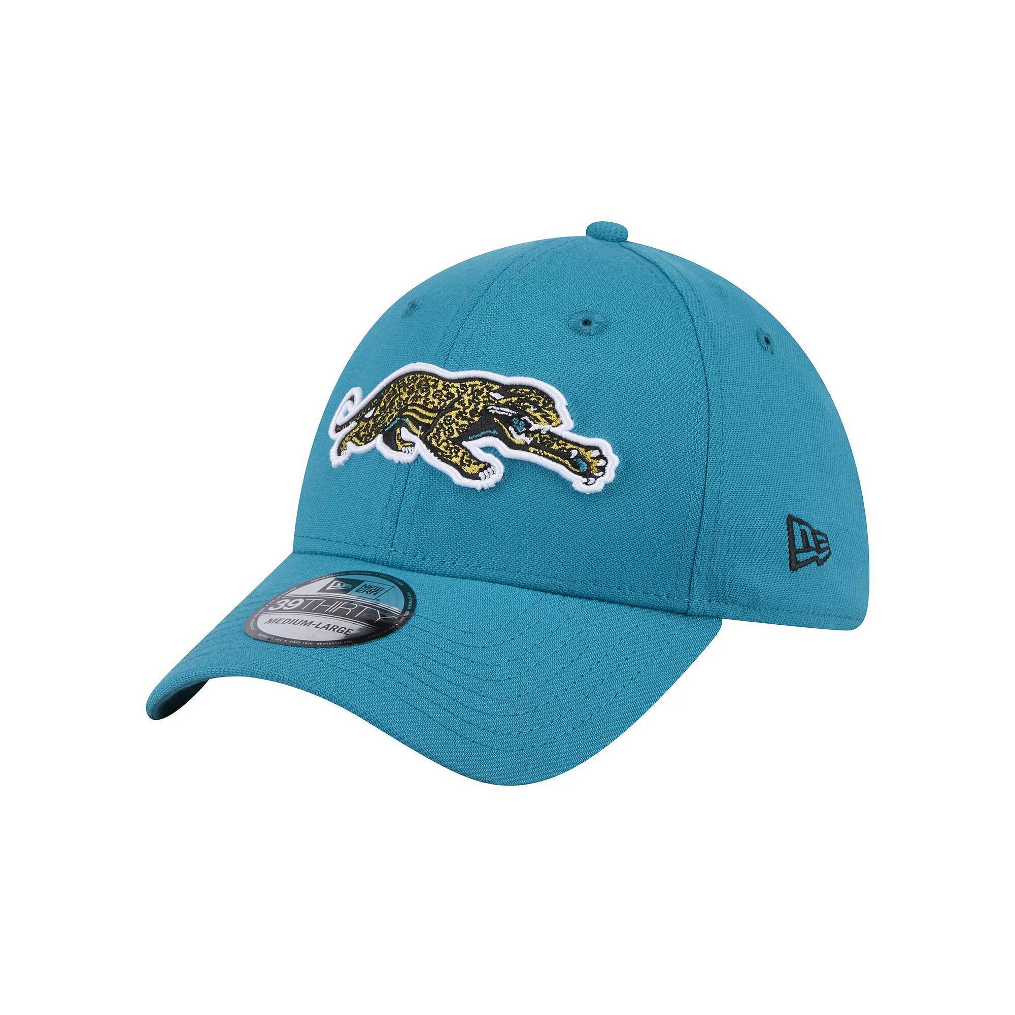 Men's New Era  Teal Jacksonville Jaguars Throwback Crawl Standard 39THIRTY Flex Hat, Size: Medium/Large, Blue Product Image