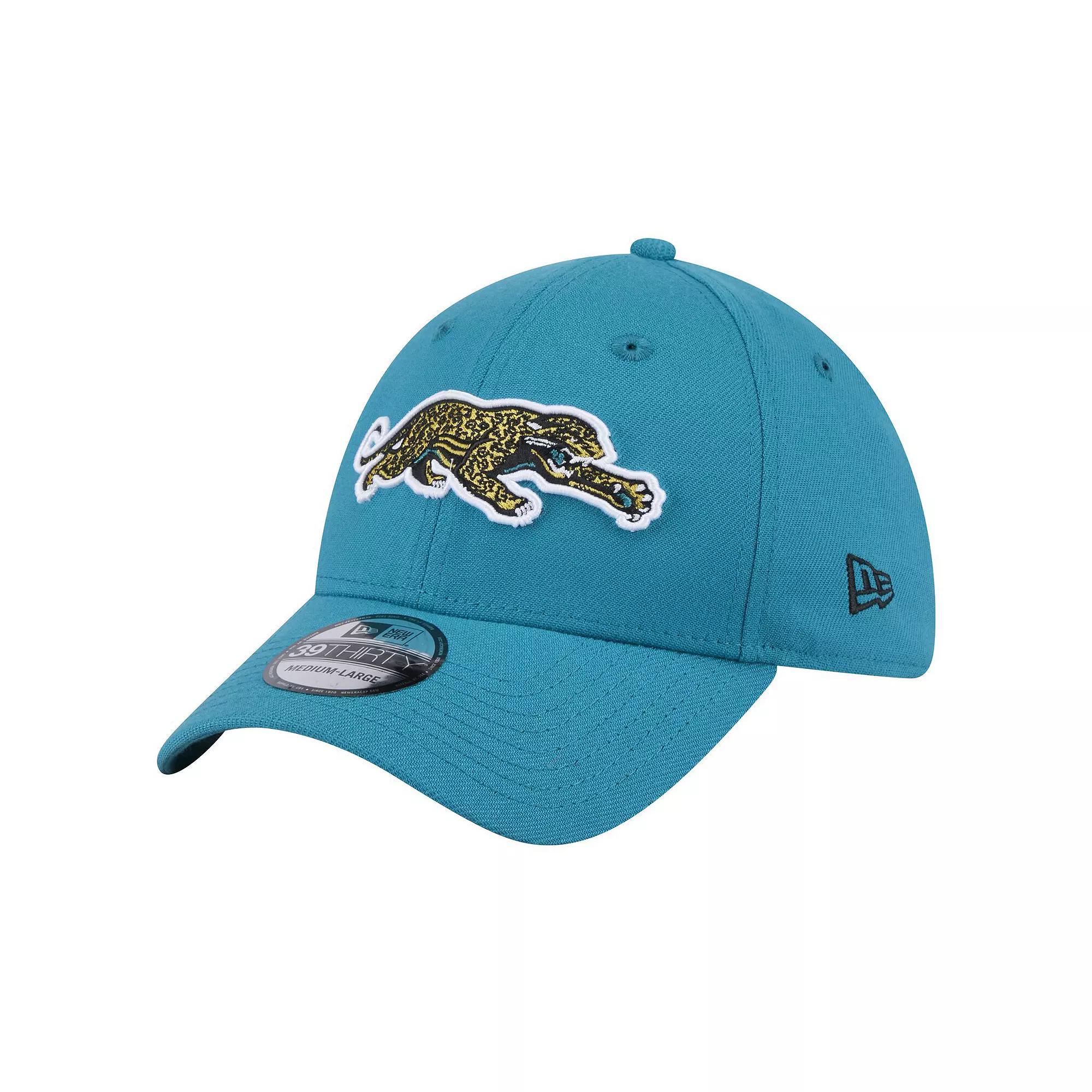 Men's New Era  Teal Jacksonville Jaguars Throwback Crawl Standard 39THIRTY Flex Hat, Size: Medium/Large, Blue Product Image