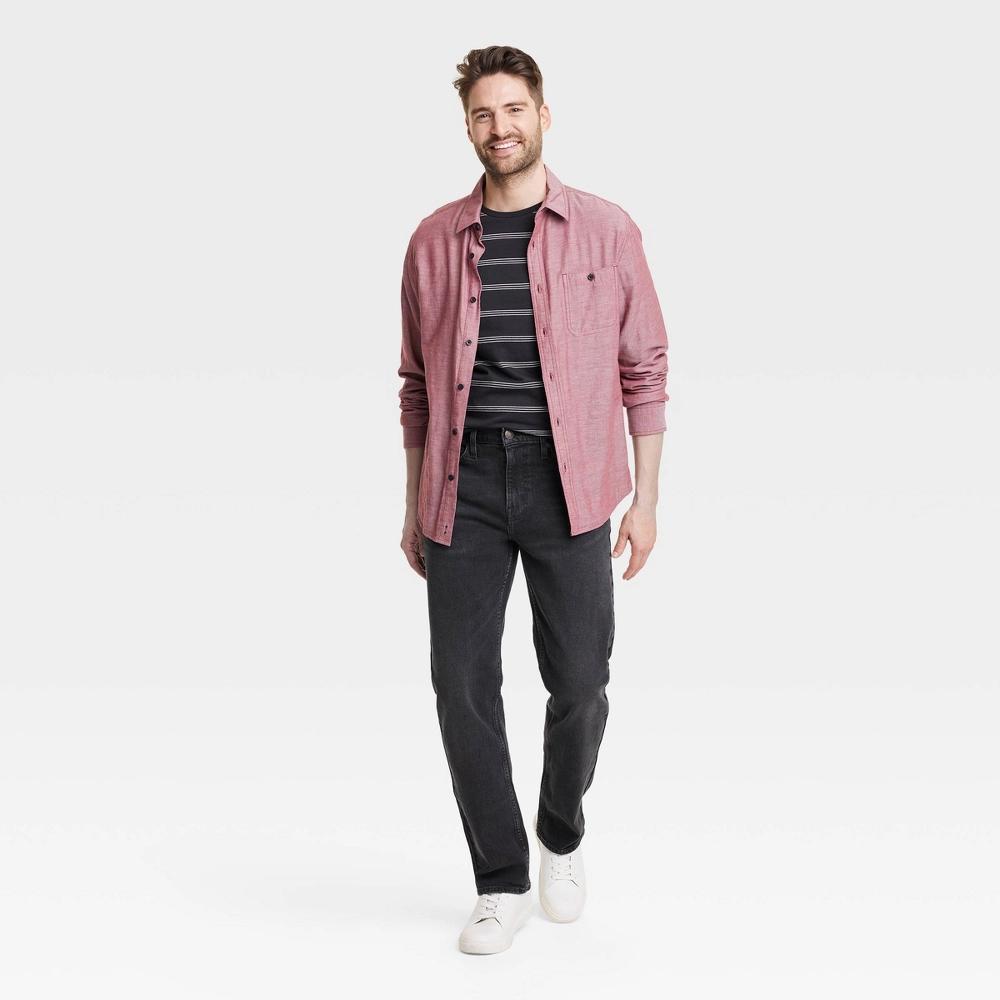 Men's Straight Fit Jeans - Goodfellow & Co™ Black Denim 29x30: Mid Rise, Stretch, Twill Fabric Product Image