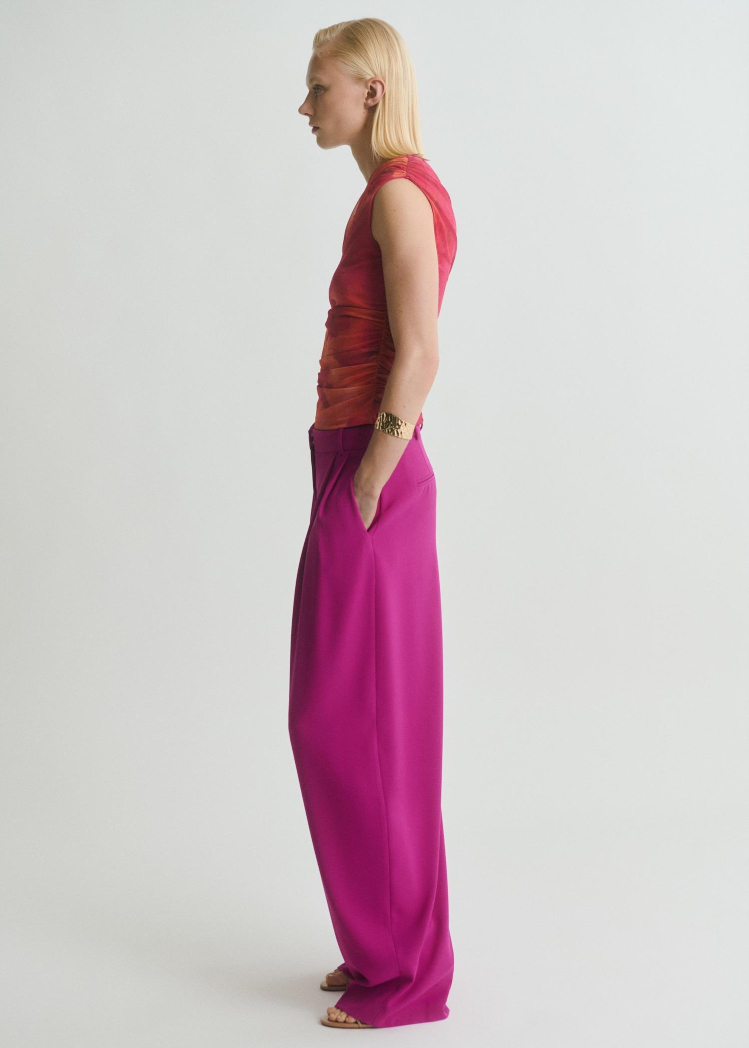 Pleat detail pants - Women | MANGO USA Product Image
