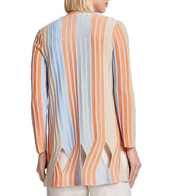 MISOOK Lurex Multi-Stripe Jewel Neck Bracelet Sleeve Diamond Cutout Jacket Product Image