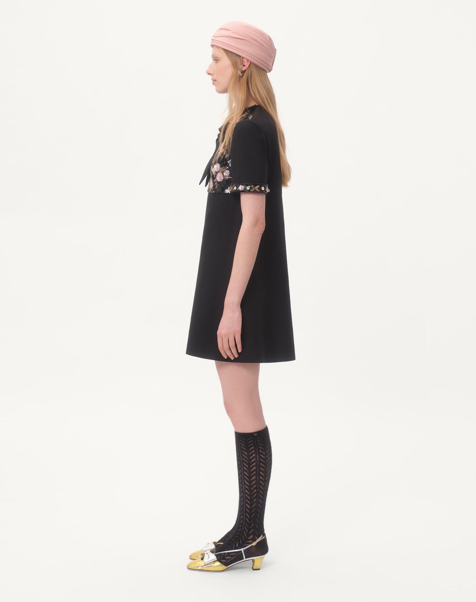 Embroidered Crepe Couture Short Dress Product Image