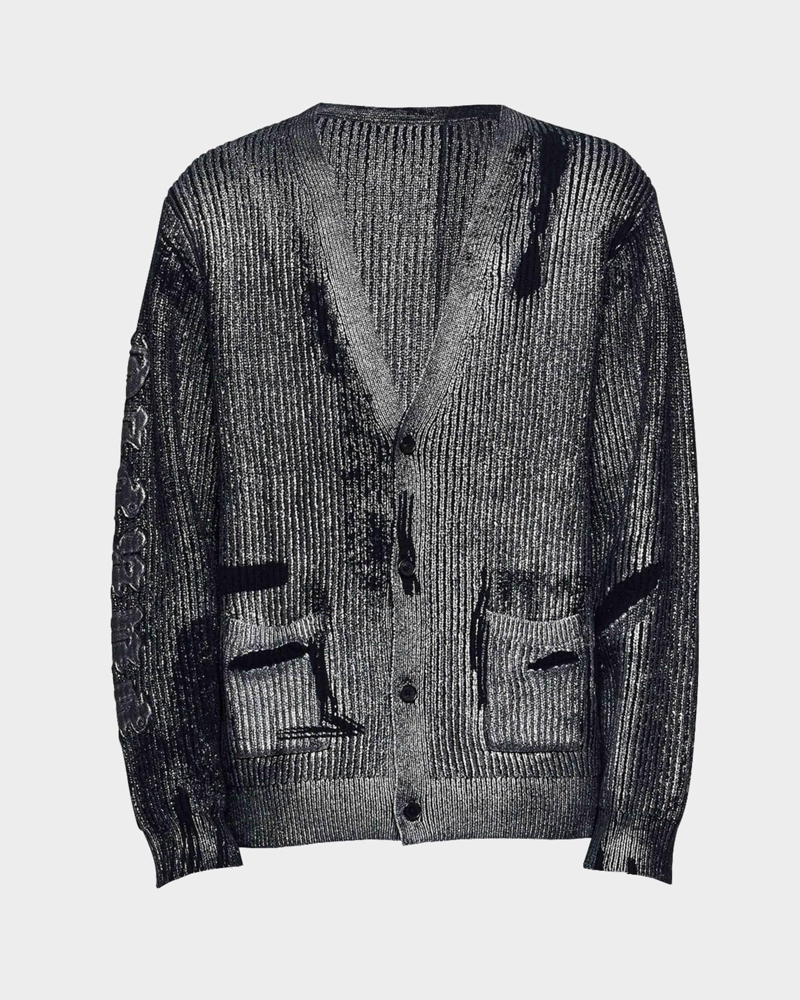 Mens Foiled Wool Cardigan Product Image