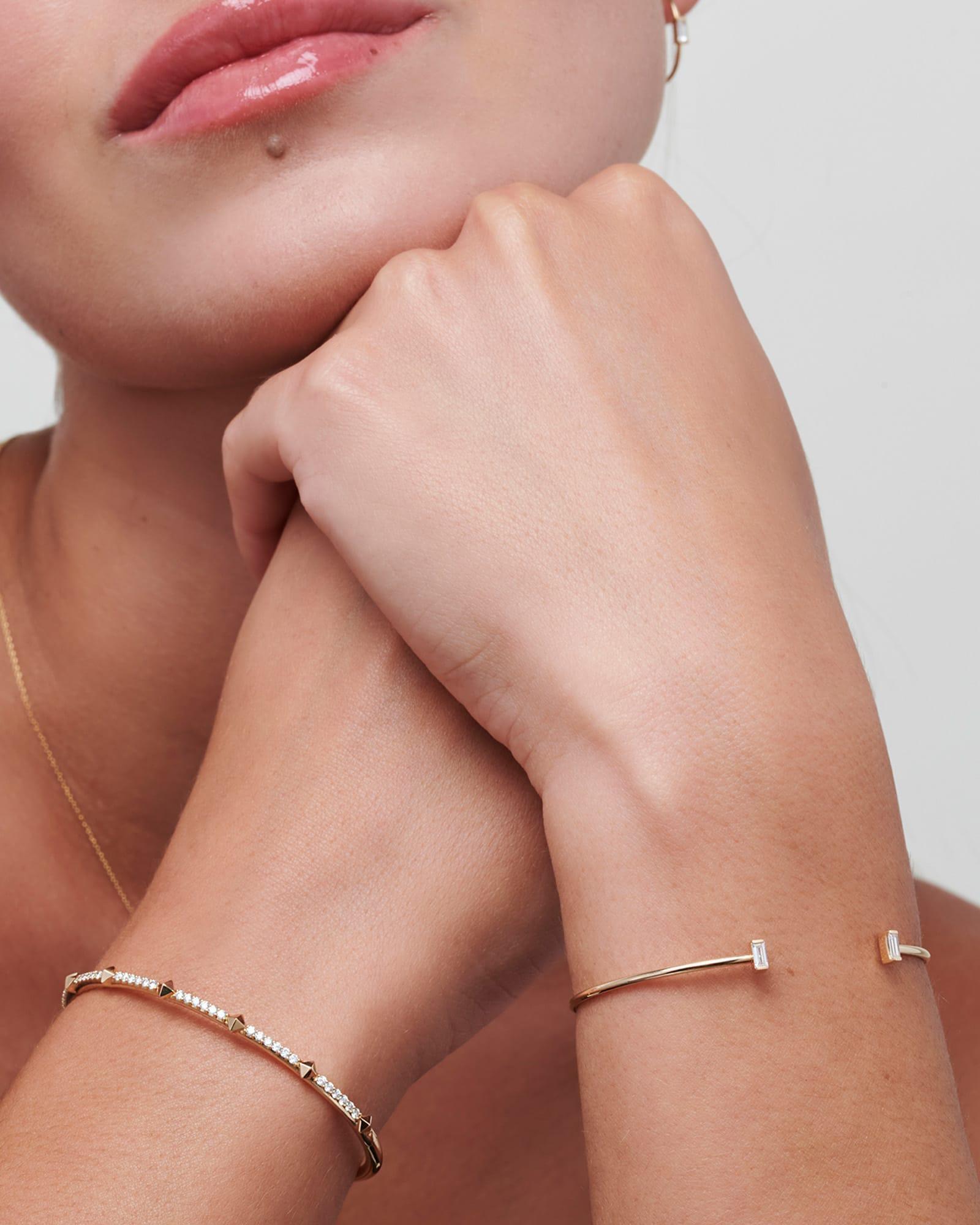 Isabella 14k Yellow Cuff Bracelet in White Diamond Product Image