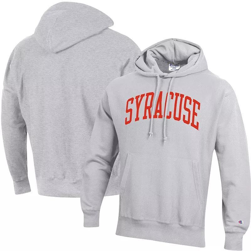Mens Champion Heathered Gray Syracuse Orange Team Arch Reverse Weave Pullover Hoodie Product Image