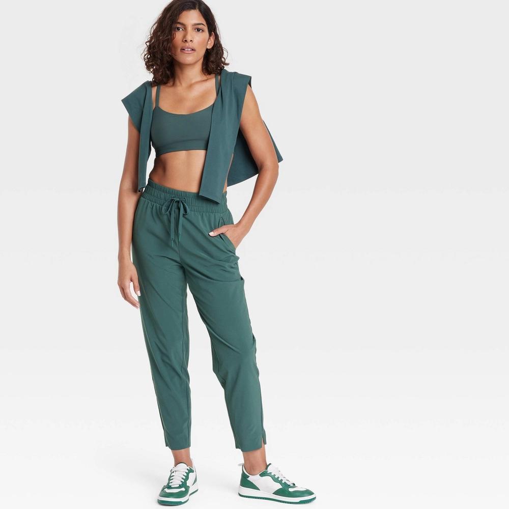 Women's Active Light High-Rise Taper Pants - All In Motion™ Dark Green XS Product Image