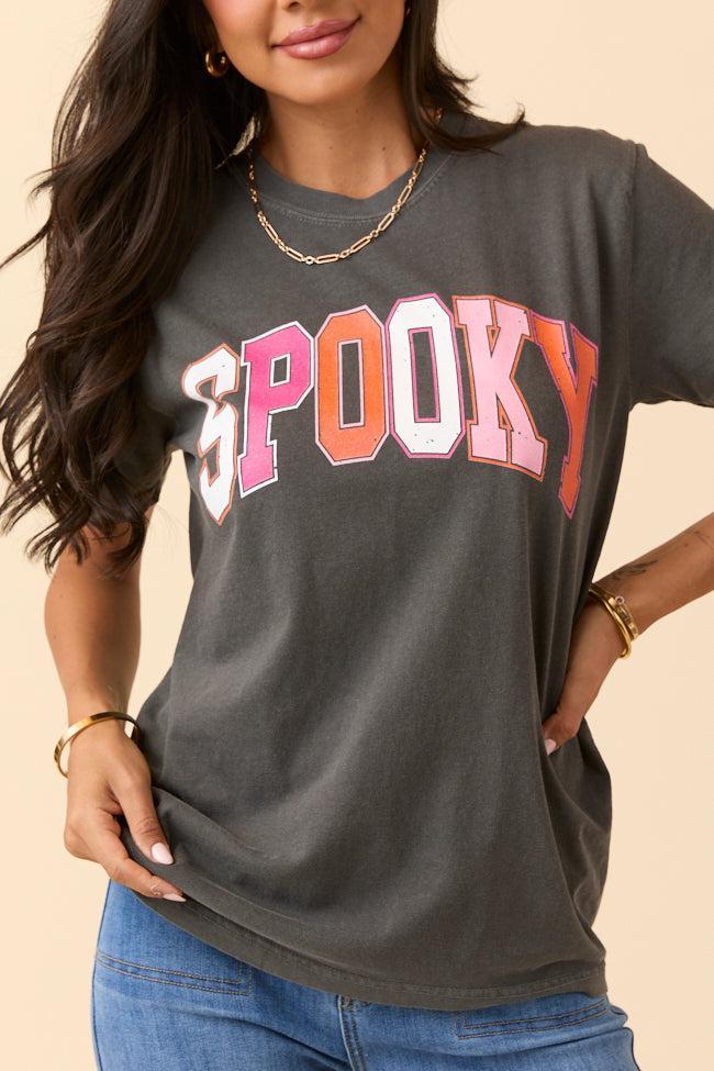 Multi Color Spooky Block Dark Grey Graphic Tee DOORBUSTER Product Image