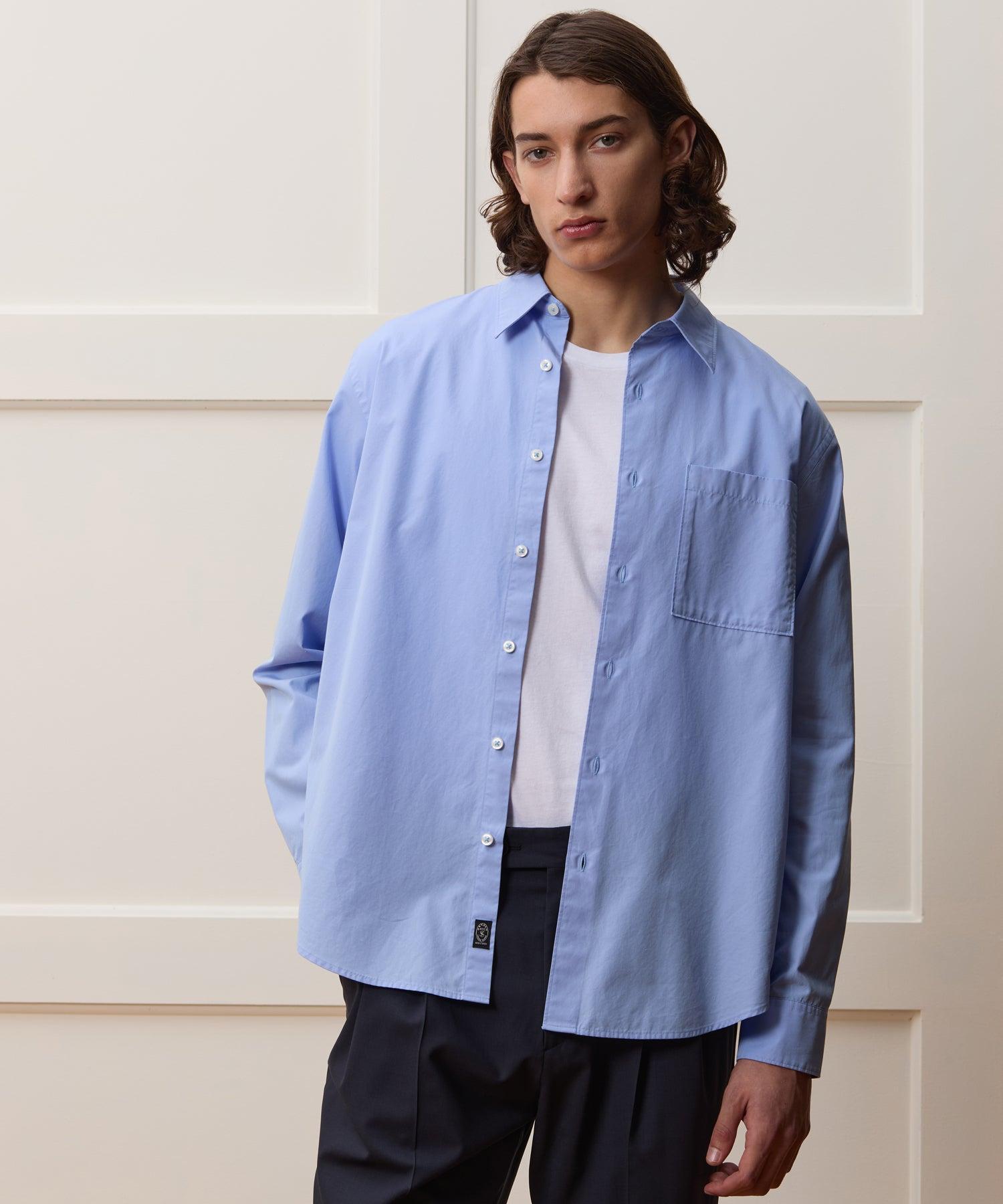 Relaxed Fit Cotton Poplin Point Collar Shirt Product Image