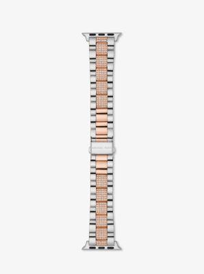 Michael Kors Womens Two-Tone Stainless Steel 3840mm Apple Watch Strap Product Image