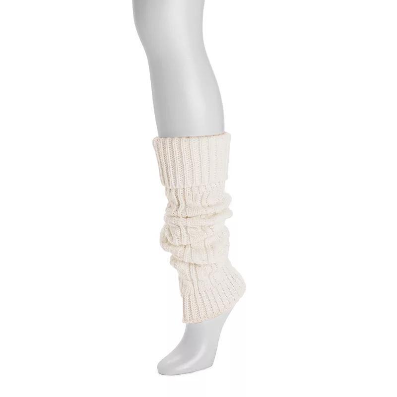 Womens MUK LUKS Tall Cabled Knit Leg Warmers, Brown Product Image