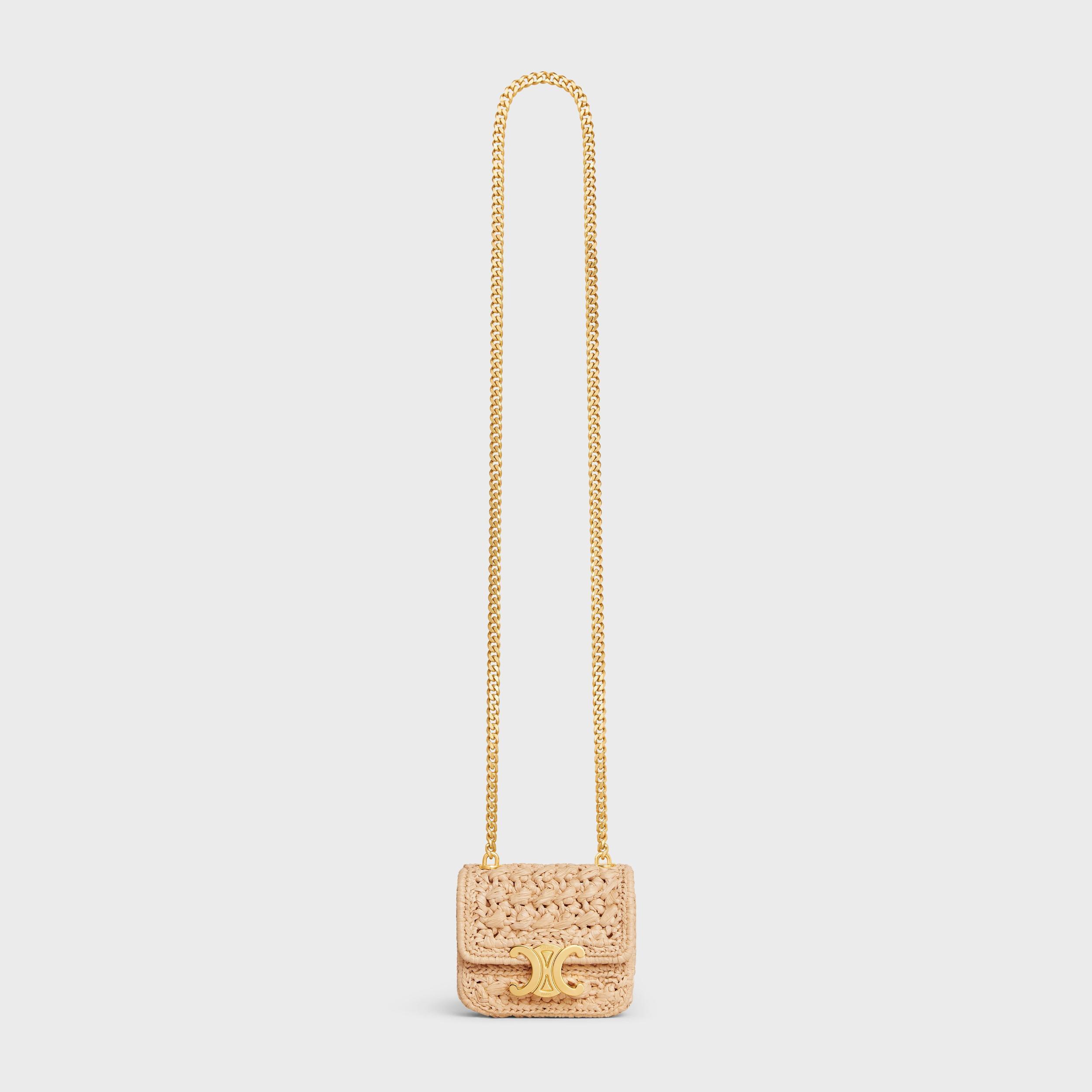 MINI CHAIN CLAUDE IN RAFFIA EFFECT TEXTILE Product Image