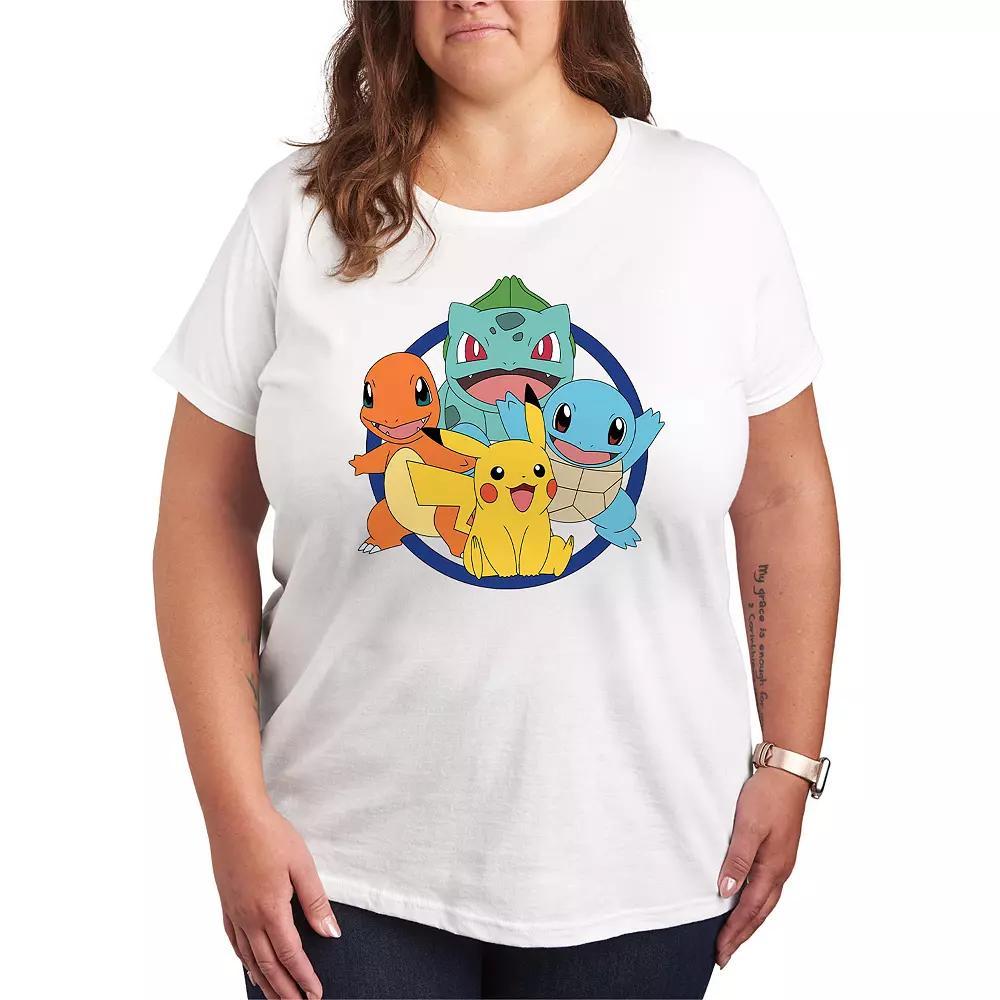 Plus Pokemon Round Group Graphic Tee, Womens Product Image