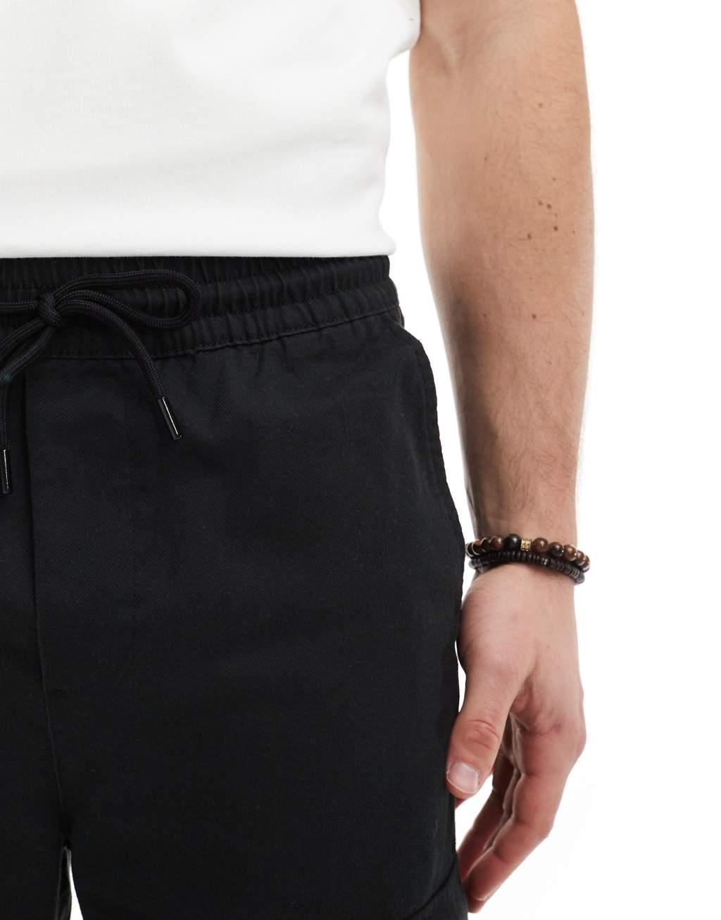 Only & Sons loose fit chino in black Product Image