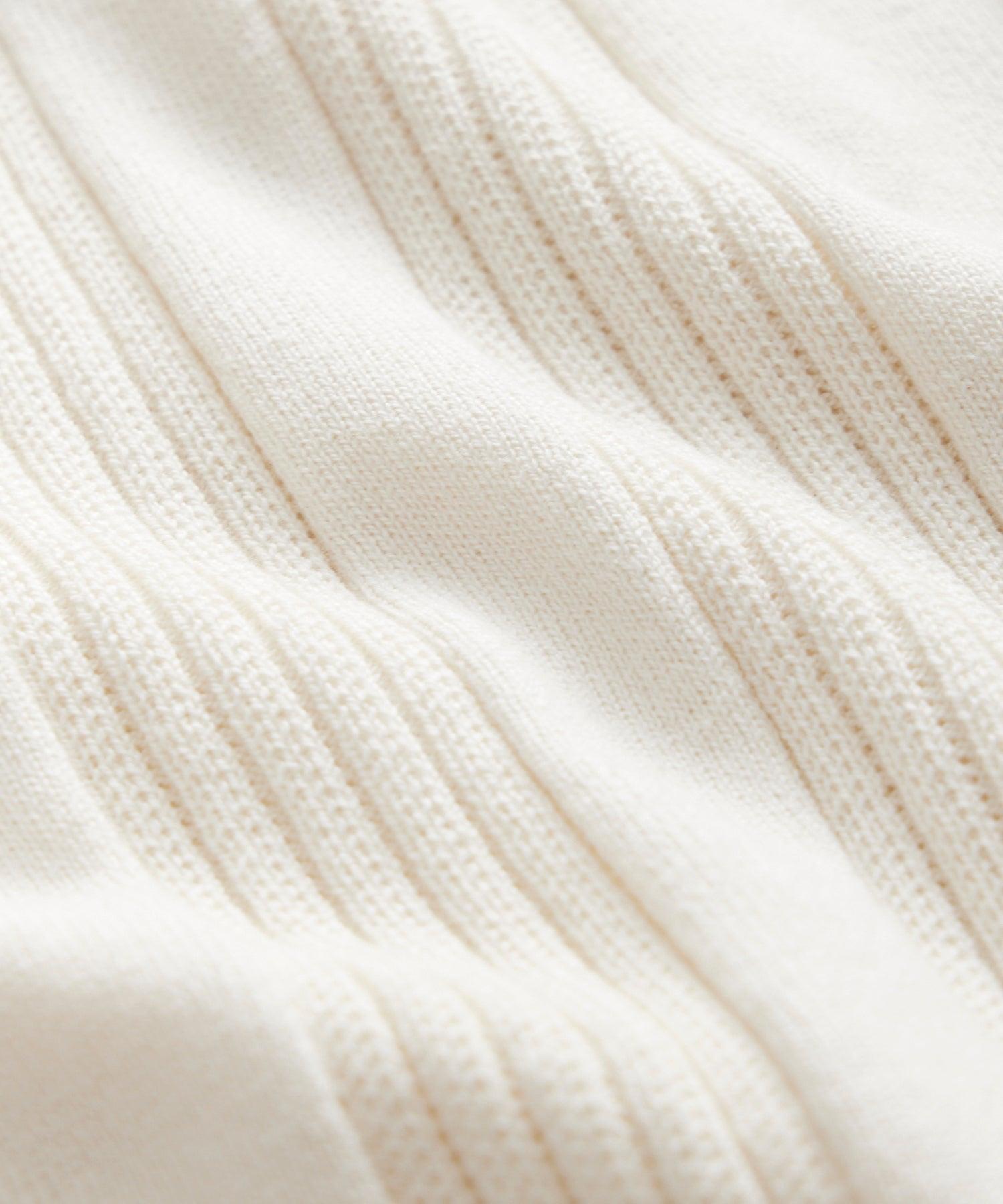 Silk-Cotton Ribbed Full-Placket Sweater Polo Product Image
