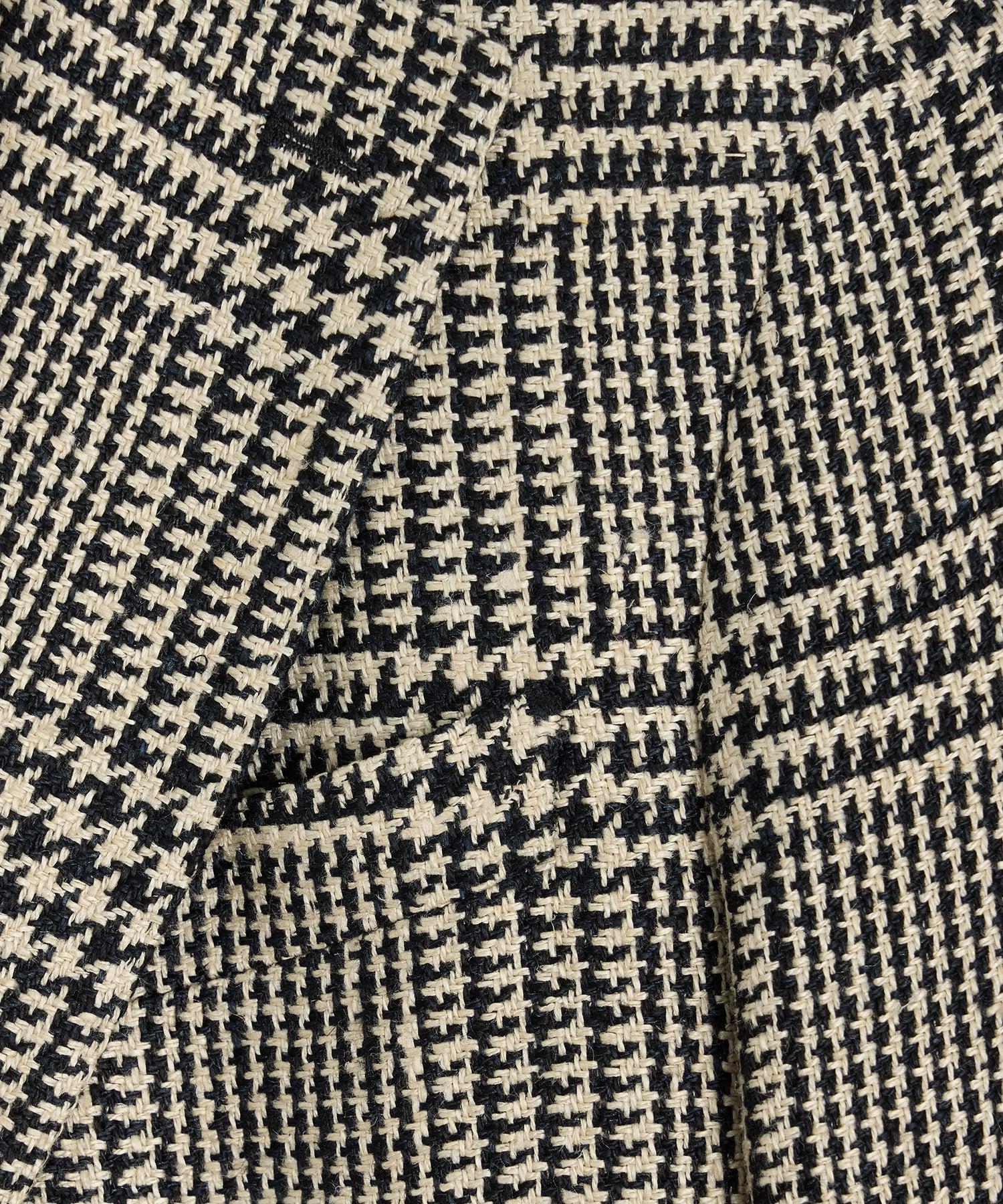 Italian Linen-Silk Sport Coat in Cream Glen Plaid Product Image