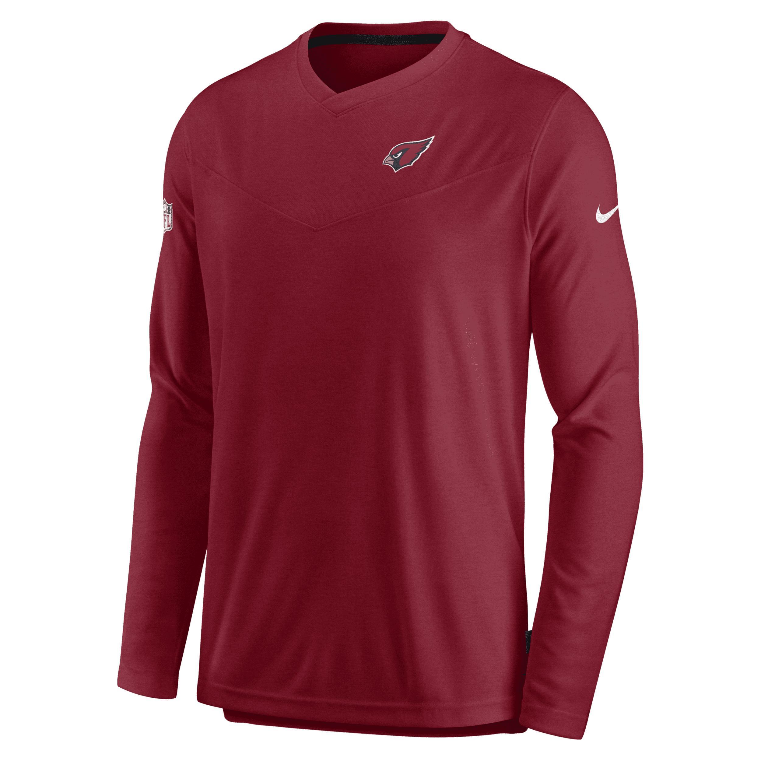 Mens Nike Cardinal Arizona Cardinals 2022 Sideline Coach Chevron Lock Up Performance Long Sleeve T-shirt Product Image