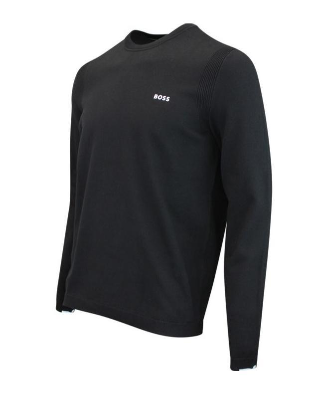 HUGO BOSS Logo-print Cotton Blend Jumper In Black Product Image