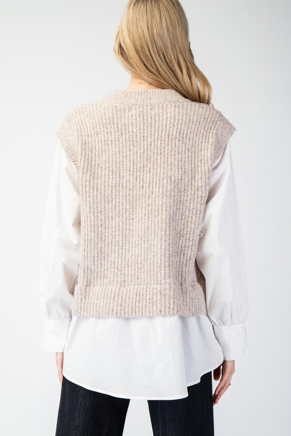 Shirt Layered Sweater Vest Product Image