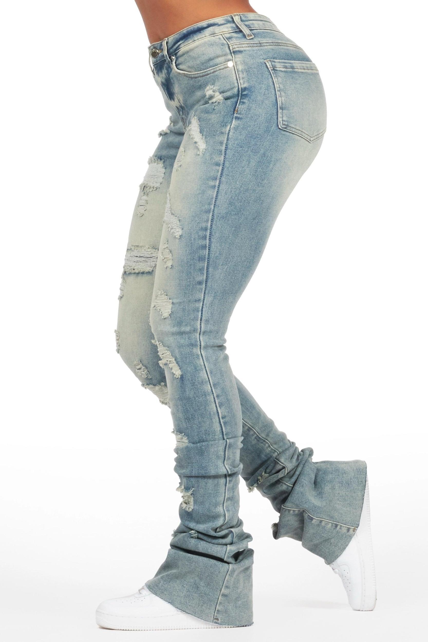 Remy Tinted Dark Wash Super Stacked Jean Female Product Image