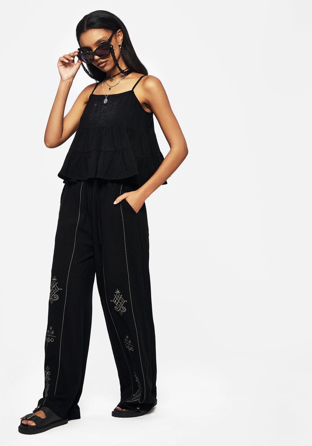 Merrymount Embroidered Wide Leg Trouser Product Image